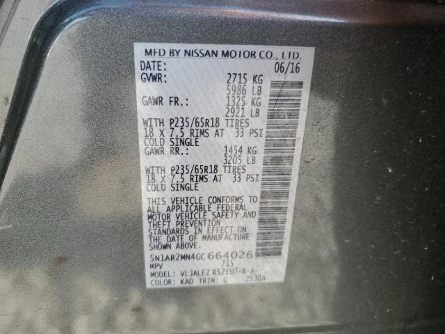 Photo 14 from auction – 2016 NISSAN PATHFINDER with VIN 5N1AR2MN4GC664026