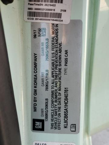 Photo 14 from auction – 2017 CHEVROLET SPARK LS with VIN KL8CB6SA1HC840761