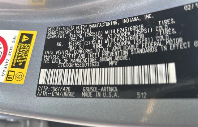 صورة رقم 10 من المزاد - 2014 TOYOTA HIGHLANDER مع VIN 5TDZKRFH5ES011633