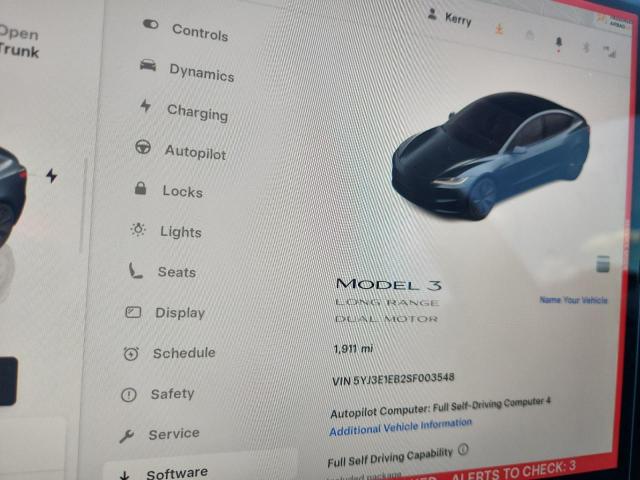 Photo 9 from auction – 2025 TESLA MODEL 3 with VIN 5YJ3E1EB2SF003548
