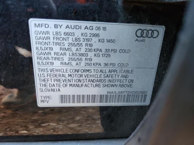 Photo 14 from auction – 2017 AUDI Q7 PREMIUM with VIN WA1LABF72HD020551