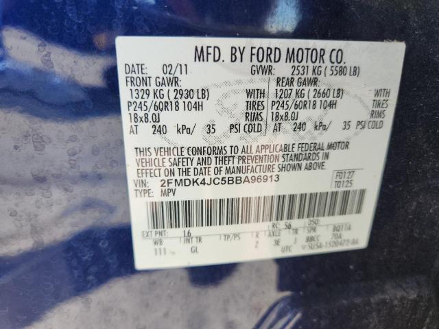 Photo 14 from auction – 2011 FORD EDGE SEL with VIN 2FMDK4JC5BBA96913