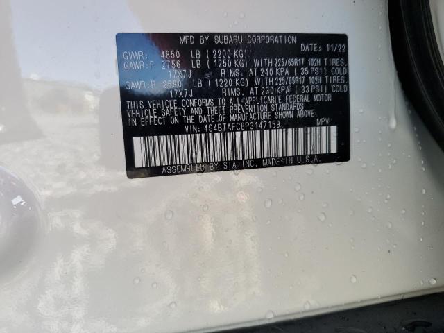 Photo 14 from auction – 2023 SUBARU OUTBACK PR with VIN 4S4BTAFC8P3147159