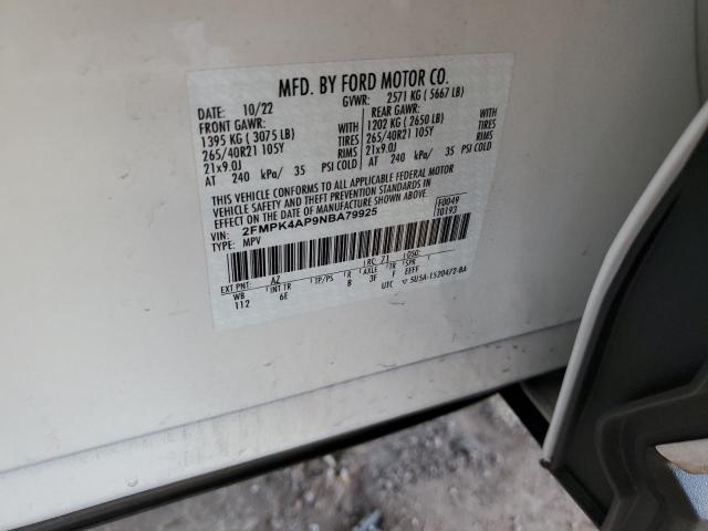 Photo 14 from auction – 2022 FORD EDGE ST with VIN 2FMPK4AP9NBA79925