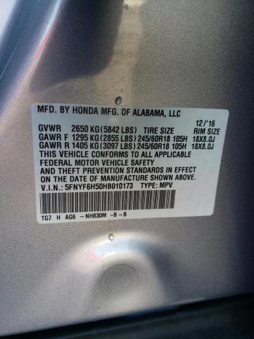Photo 14 from auction – 2017 HONDA PILOT EXL with VIN 5FNYF6H50HB010173