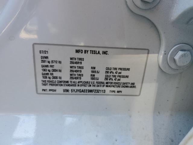 Photo 14 from auction – 2021 TESLA MODEL Y with VIN 5YJYGAEE9MF232113