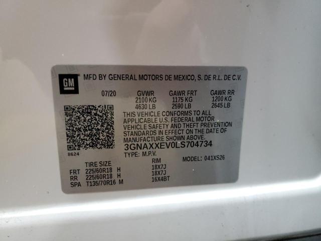 Photo 14 from auction – 2020 CHEVROLET EQUINOX PR with VIN 3GNAXXEV0LS704734