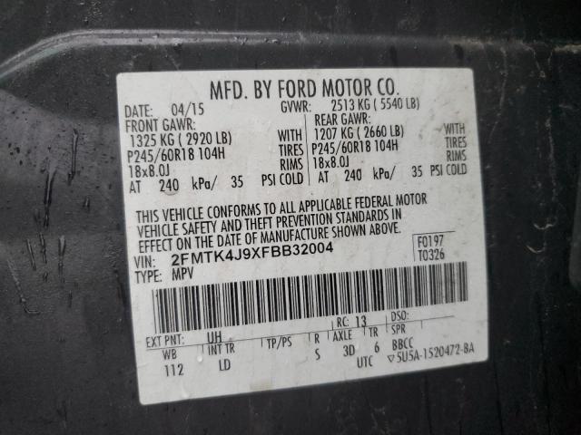 Photo 14 from auction – 2015 FORD EDGE SEL with VIN 2FMTK4J9XFBB32004