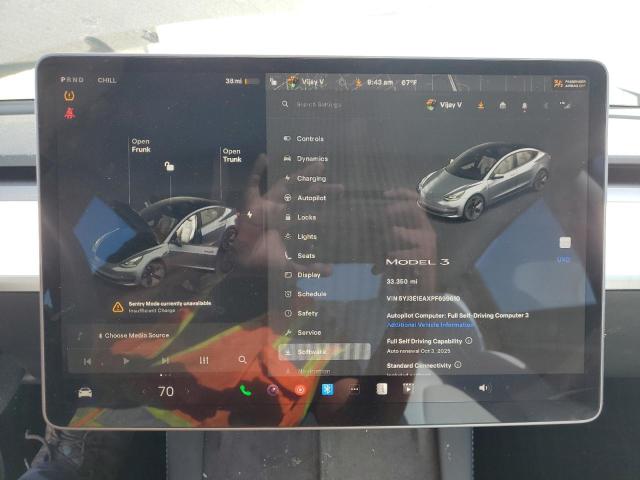 Photo 9 from auction – 2023 TESLA MODEL 3 with VIN 5YJ3E1EAXPF699610