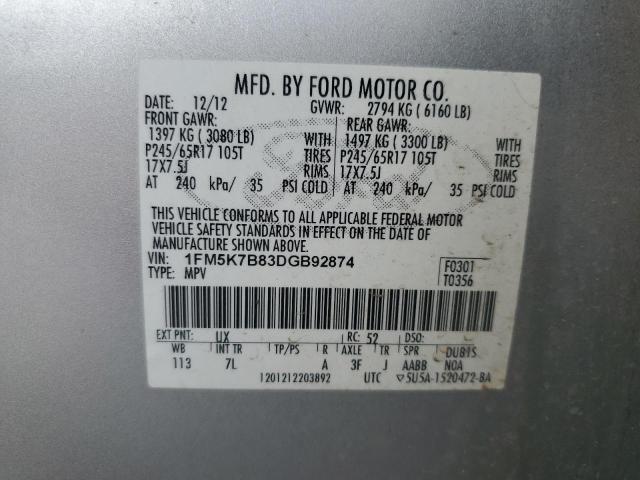 Photo 14 from auction – 2013 FORD EXPLORER with VIN 1FM5K7B83DGB92874