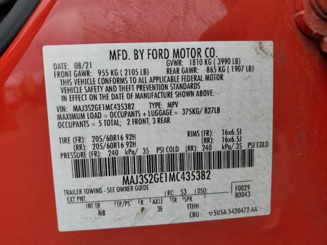 Photo 14 from auction – 2021 FORD ECOSPORT with VIN MAJ3S2GE1MC435382