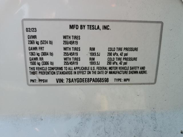 Photo 14 from auction – 2023 TESLA MODEL Y with VIN 7SAYGDEE8PA068598