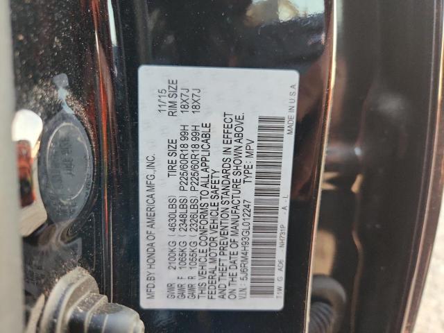 Photo 14 from auction – 2016 HONDA CR-V TOURI with VIN 5J6RM4H93GL012247