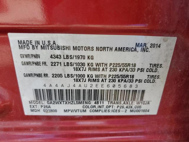 Photo 14 from auction – 2014 MITSUBISHI RVR GT with VIN 4A4AJ4AU2EE605683