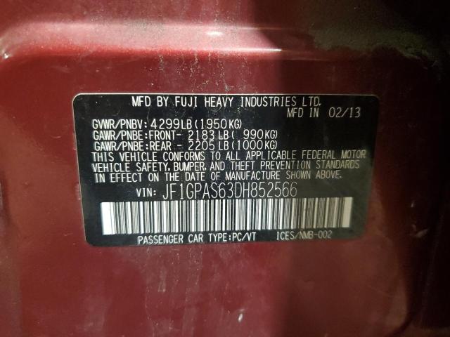 Photo 14 from auction – 2013 SUBARU IMPREZA SP with VIN JF1GPAS63DH852566