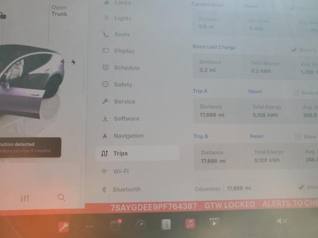 Photo 9 from auction – 2023 TESLA MODEL Y with VIN 7SAYGDEE9PF764387
