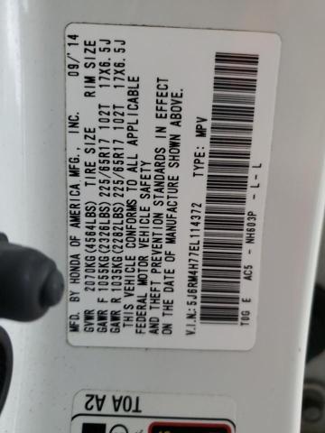 Photo 14 from auction – 2014 HONDA CR-V EXL with VIN 5J6RM4H77EL114372