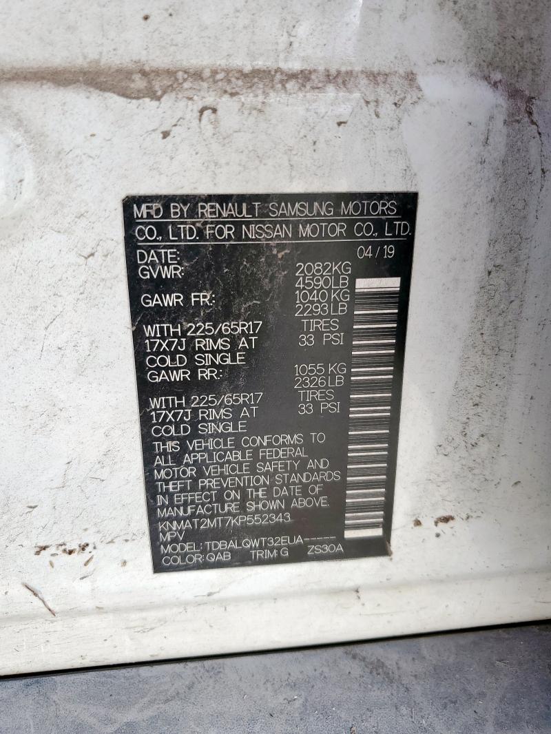 Photo 14 from auction – 2019 NISSAN ROGUE S with VIN KNMAT2MT7KP552343