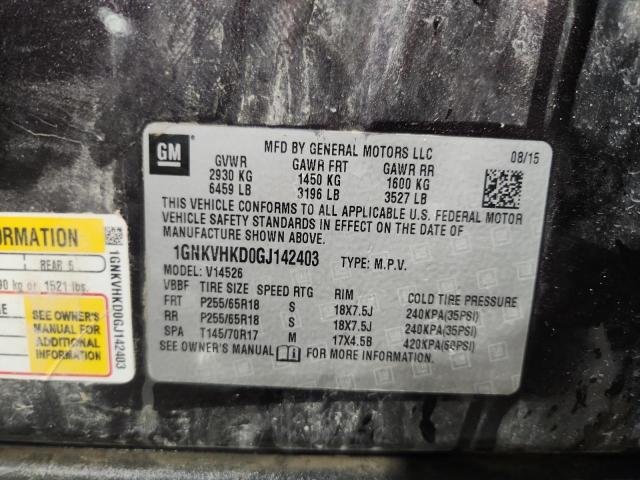 Photo 14 from auction – 2016 CHEVROLET TRAVERSE L with VIN 1GNKVHKD0GJ142403
