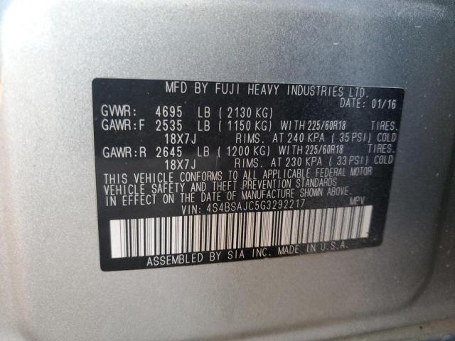 Photo 14 from auction – 2016 SUBARU OUTBACK 2. with VIN 4S4BSAJC5G3292217