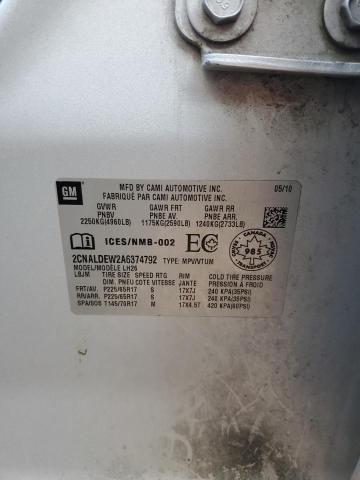 Photo 14 from auction – 2010 CHEVROLET EQUINOX LT with VIN 2CNALDEW2A6374792