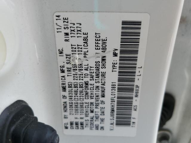 Photo 14 from auction – 2015 HONDA CR-V EXL with VIN 5J6RM4H79FL013691