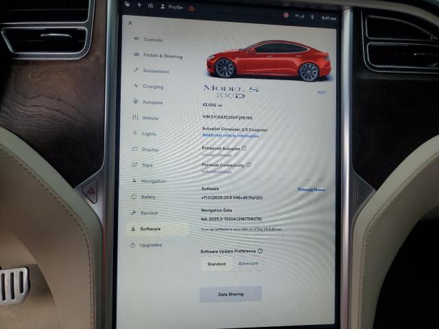 Photo 9 from auction – 2017 TESLA MODEL S with VIN 5YJSA1E20HF216756