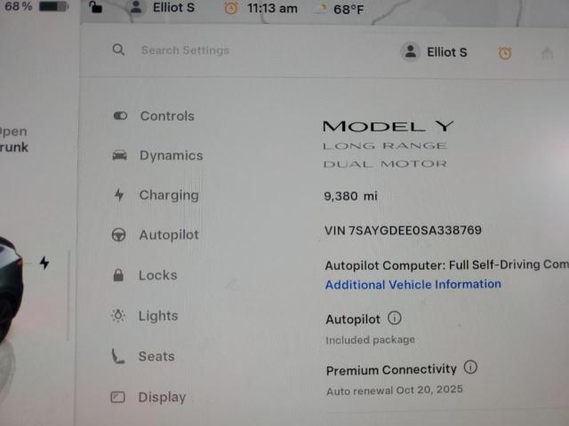 Photo 9 from auction – 2025 TESLA MODEL Y with VIN 7SAYGDEE0SA338769