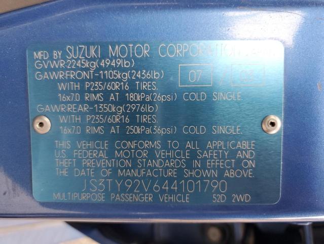 Photo 14 from auction – 2004 SUZUKI XL7 EX with VIN JS3TY92V644101790