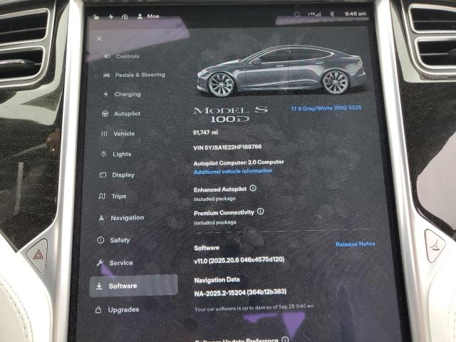 Photo 9 from auction – 2017 TESLA MODEL S with VIN 5YJSA1E22HF188796