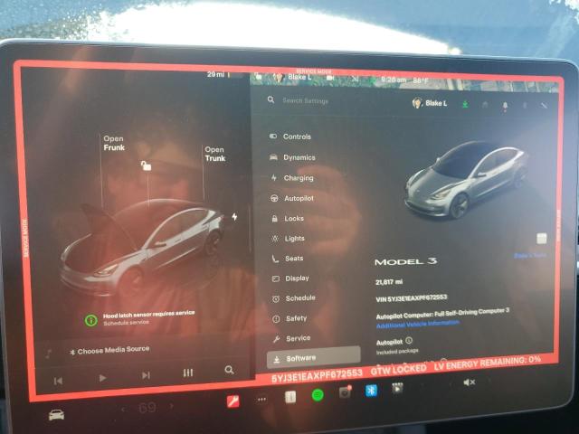 Photo 9 from auction – 2023 TESLA MODEL 3 with VIN 5YJ3E1EAXPF672553