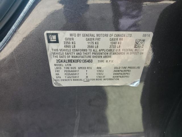 Photo 14 from auction – 2015 GMC TERRAIN SL with VIN 2GKALMEK8F6136460