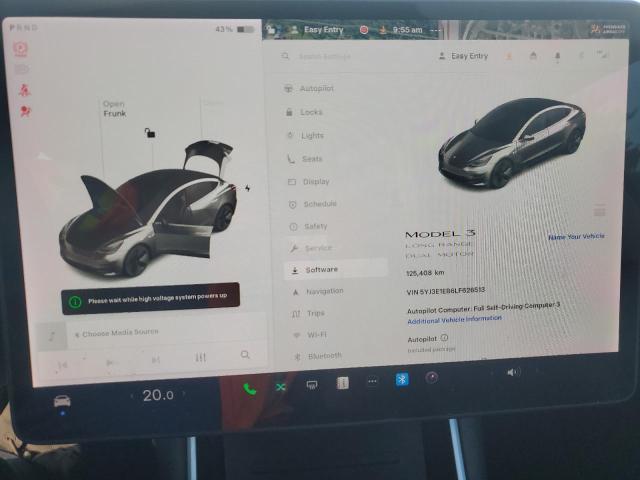 Photo 9 from auction – 2020 TESLA MODEL 3 with VIN 5YJ3E1EB6LF626513