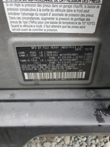 Photo 14 from auction – 2011 SUBARU OUTBACK 2. with VIN 4S4BRBKCXB3359905