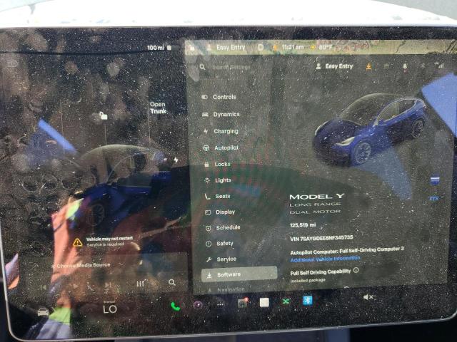 Photo 9 from auction – 2022 TESLA MODEL Y with VIN 7SAYGDEE8NF345735