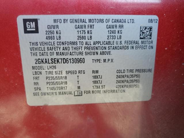 Photo 14 from auction – 2013 GMC TERRAIN SLE with VIN 2GKALSEK7D6130960