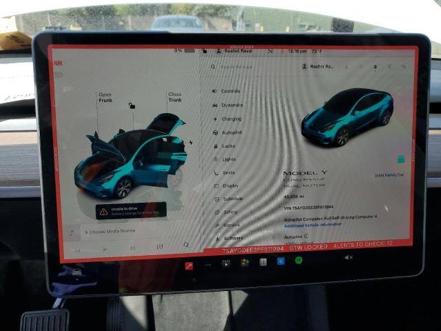 Photo 9 from auction – 2023 TESLA MODEL Y with VIN 7SAYGDEE3PF811994