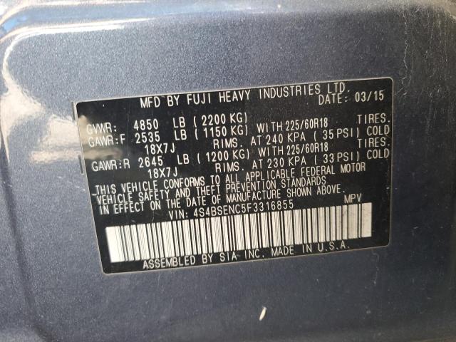 Photo 14 from auction – 2015 SUBARU OUTBACK 3. with VIN 4S4BSENC5F3316855