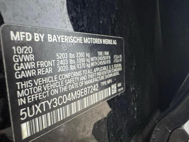 Photo 10 from auction – 2021 BMW X3 SDRIVE3 with VIN 5UXTY3C04M9E8 724