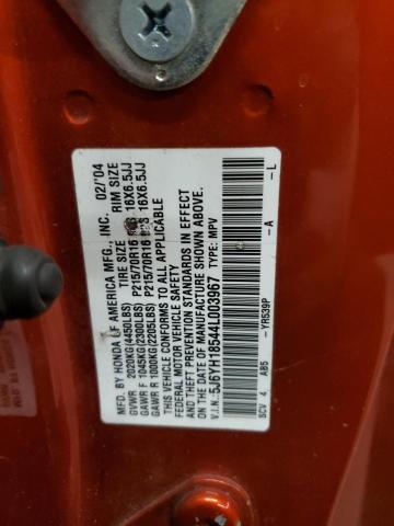 Photo 14 from auction – 2004 HONDA ELEMENT EX with VIN 5J6YH18544L003967