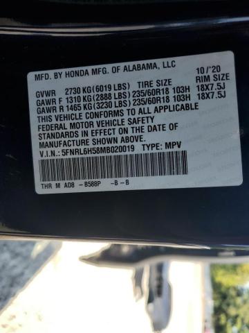 Photo 14 from auction – 2021 HONDA ODYSSEY EX with VIN 5FNRL6H58MB020019