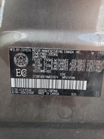 Photo 14 from auction – 2010 TOYOTA RAV4 with VIN 2T3BF4DV1AW032974