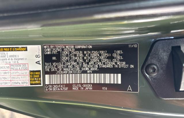 Photo 10 from auction – 2011 TOYOTA FJ CRUISER with VIN JTEBU4BF2BK101307