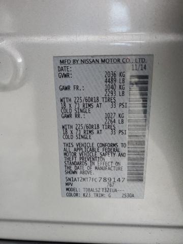 Photo 14 from auction – 2015 NISSAN ROGUE S with VIN 5N1AT2MT7FC789147