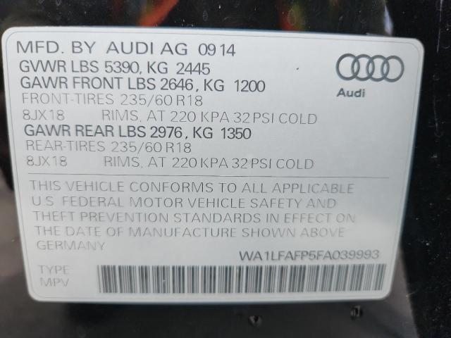 Photo 14 from auction – 2015 AUDI Q5 PREMIUM with VIN WA1LFAFP5FA039993