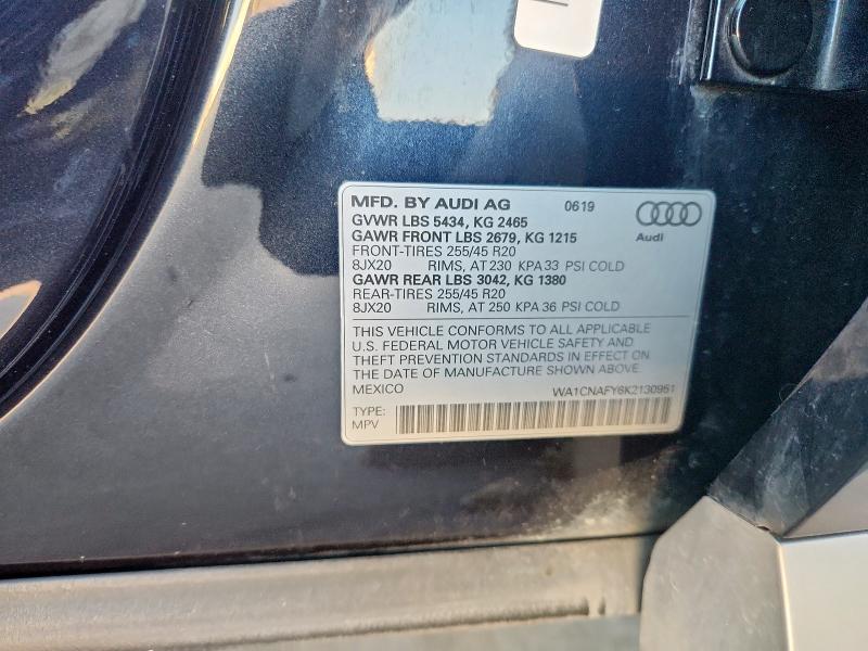 Photo 14 from auction – 2019 AUDI Q5 with VIN WA1CNAFY6K2130951