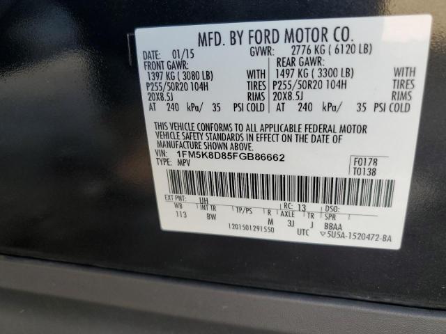 Photo 14 from auction – 2015 FORD EXPLORER X with VIN 1FM5K8D85FGB86662