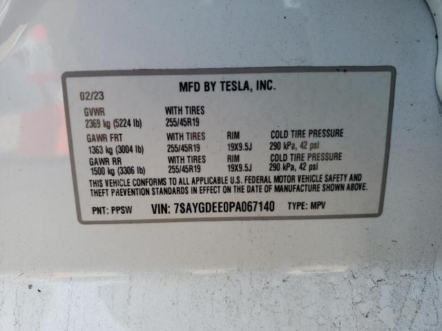 Photo 14 from auction – 2023 TESLA MODEL Y with VIN 7SAYGDEE0PA067140
