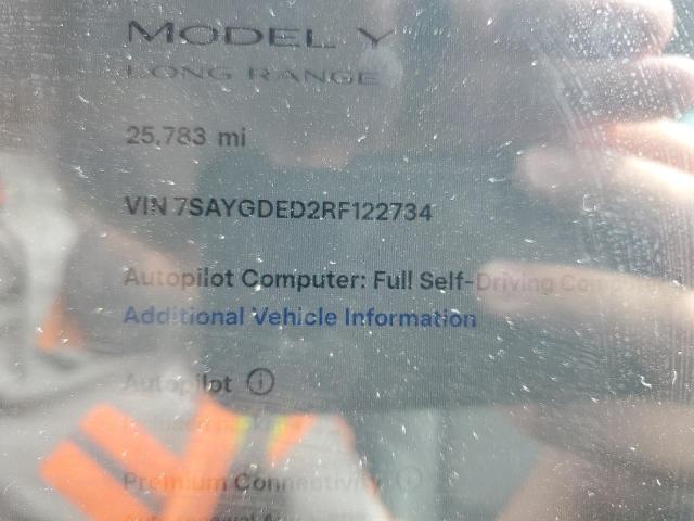 Photo 9 from auction – 2024 TESLA MODEL Y with VIN 7SAYGDED2RF122734