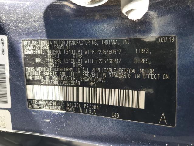 Photo 14 from auction – 2018 TOYOTA SIENNA XLE with VIN 5TDYZ3DC2JS929068